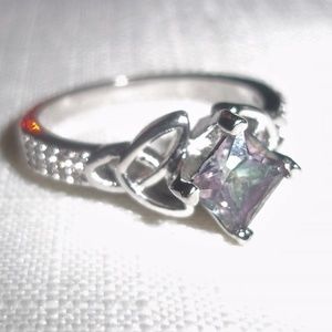 Mystic Topaz in 925 Silver Celtic Design Ring